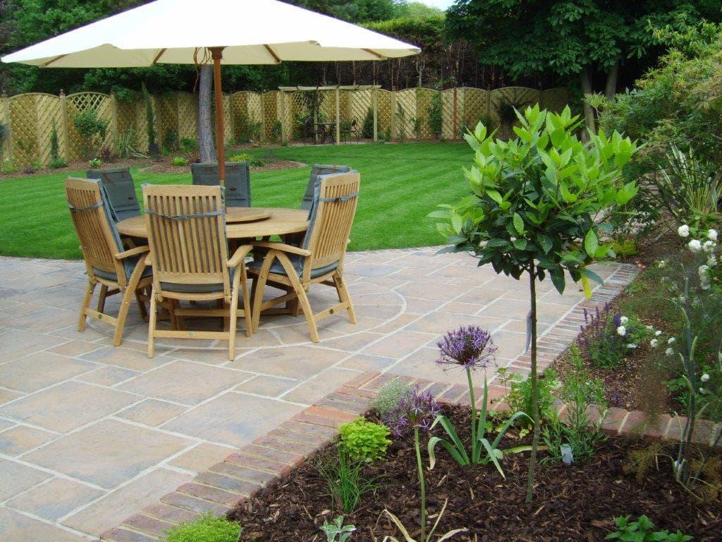 Langley Park garden showing raised beds and gravel paths
